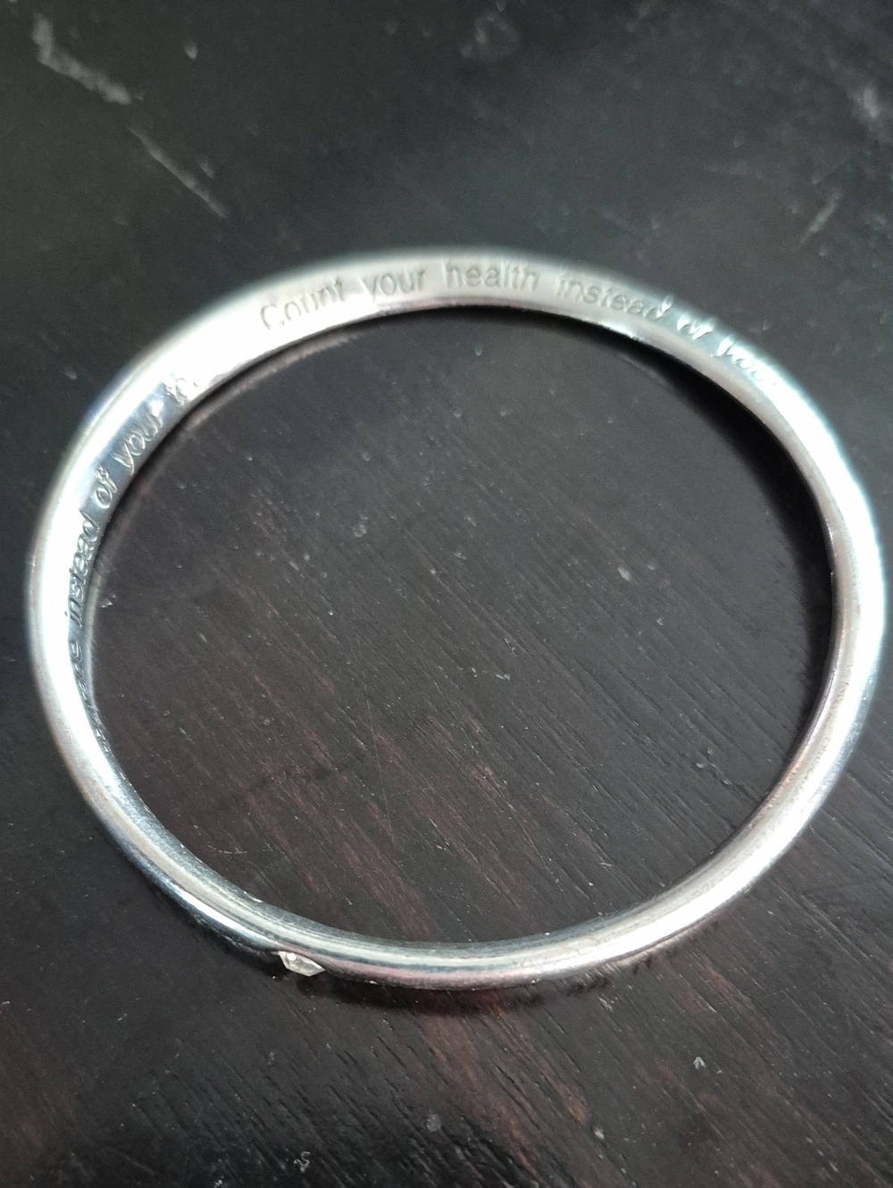 Classic Silver-Tone Women's Bangle Bracelet with Scripture Inspired Phrases
